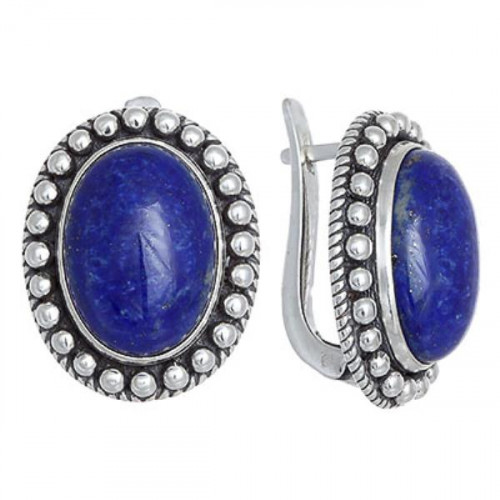 Серьги из серебра 925 пробы с лазуритом