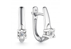 Серьги из белого золота с бриллиантом