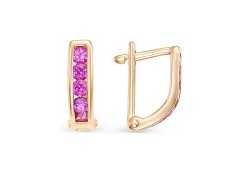 Золотые cерьги с корундом