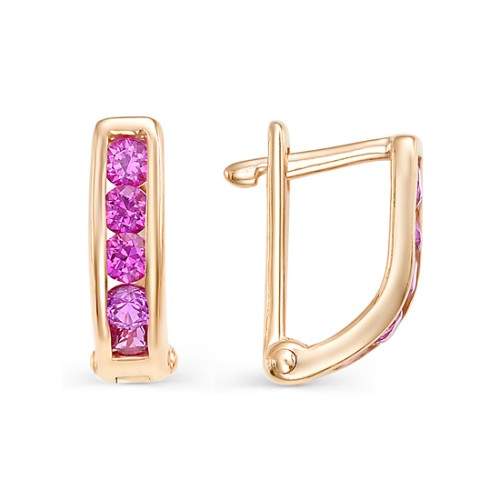 Золотые cерьги с корундом