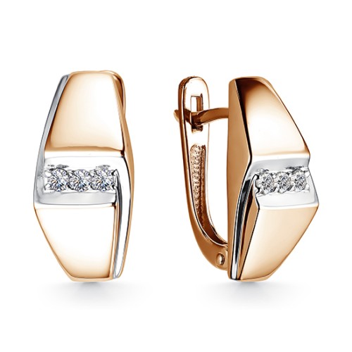 Золотые cерьги с бриллиантом