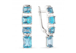 Серебряные cерьги висячие с топазом