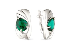 Серебряные cерьги классические с турмалином