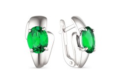 Серебряные cерьги классические с хризопразом