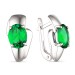 Серебряные cерьги классические с хризопразом