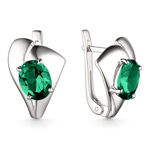 Серебряные cерьги классические с турмалином