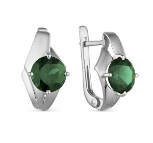 Серебряные cерьги с турмалином