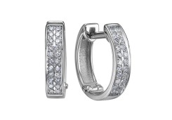 Серьги из белого золота с бриллиантом