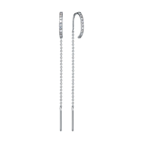 Серьги из белого золота с бриллиантом