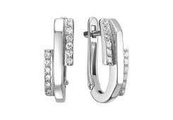 Серьги из белого золота с бриллиантом