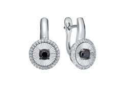 Серьги классические из белого золота с сапфиром
