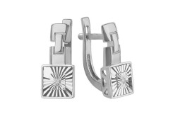 Серьги классические из белого золота с бриллиантом