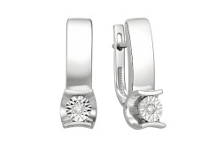 Серьги из белого золота с бриллиантом