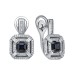 Серьги классические из белого золота с сапфиром
