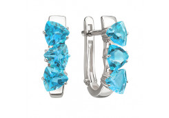 Серьги из белого золота с топазом