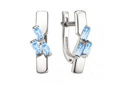 Серьги классические из белого золота с топазом