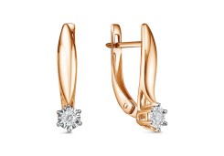 Золотые cерьги с бриллиантом