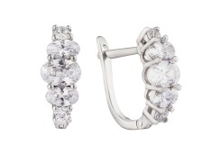 Серебряные cерьги с фианитом