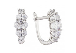 Серебряные cерьги с фианитом