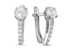 Серебряные cерьги с фианитом