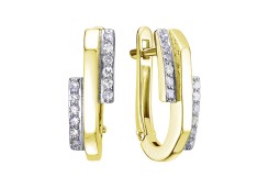 Серьги из желтого золота с бриллиантом