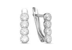 Серебряные cерьги с фианитом