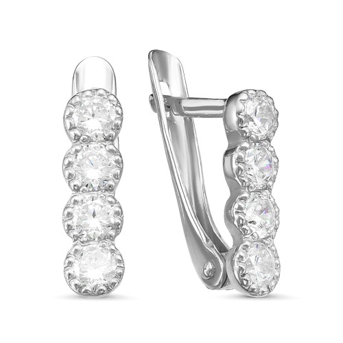 Серебряные cерьги с фианитом