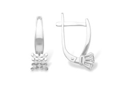 Серьги классические из белого золота с бриллиантом