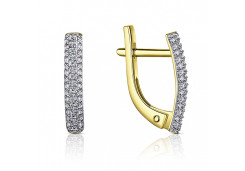 Серьги из желтого золота с фианитом