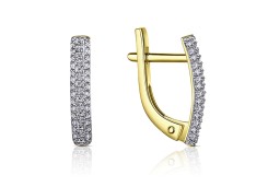 Серьги из желтого золота с фианитом