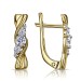 Серьги из желтого золота с фианитом