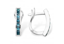 Серьги из белого золота с лондон топазом