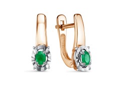 Золотые cерьги с изумрудом