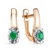 Золотые cерьги с изумрудом