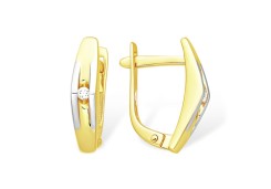 Серьги из желтого золота с бриллиантом