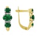Серьги классические из желтого золота с изумрудом