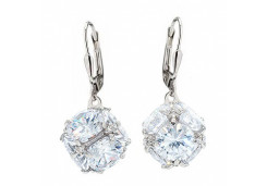 Серебряные cерьги висячие с фианитом
