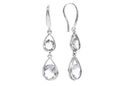 Серебряные cерьги висячие с фианитом