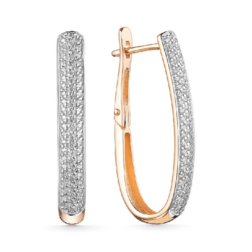 Золотые cерьги с фианитом