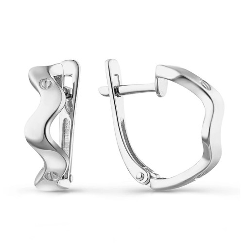 Серьги классические из белого золота