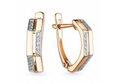 Золотые cерьги с фианитом