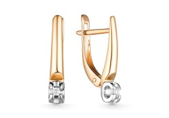 Золотые cерьги с бриллиантом