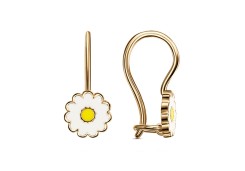 Серебряные cерьги классические с позолотой с эмалью