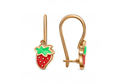 Серебряные cерьги классические с позолотой с эмалью