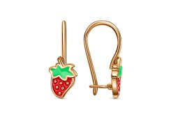 Серебряные cерьги классические с позолотой с эмалью