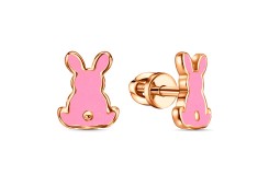 Серебряные cерьги пусеты (гвоздики) с позолотой с эмалью