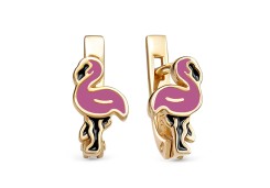 Серебряные cерьги классические с позолотой с эмалью