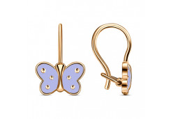 Серебряные cерьги классические с позолотой с эмалью