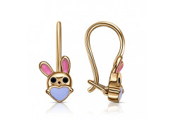 Серебряные cерьги классические с позолотой с эмалью