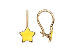 Серебряные cерьги классические с позолотой с эмалью